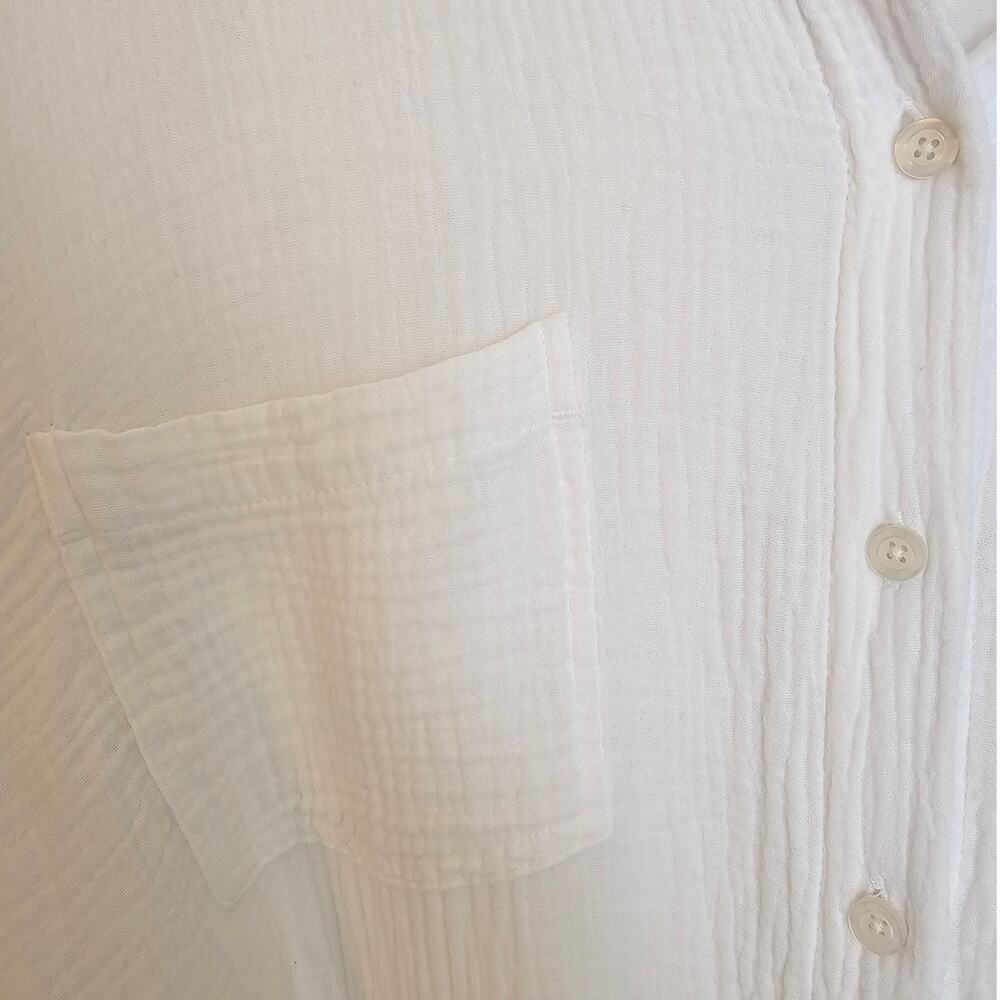 Weatherproof Vintage White Cotton Gauze Casual Lagonlook Dress - Picture 6 of 9